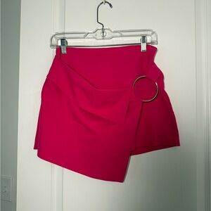Stylish Pink Skort with Ring Detail